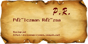 Pölczman Rózsa névjegykártya